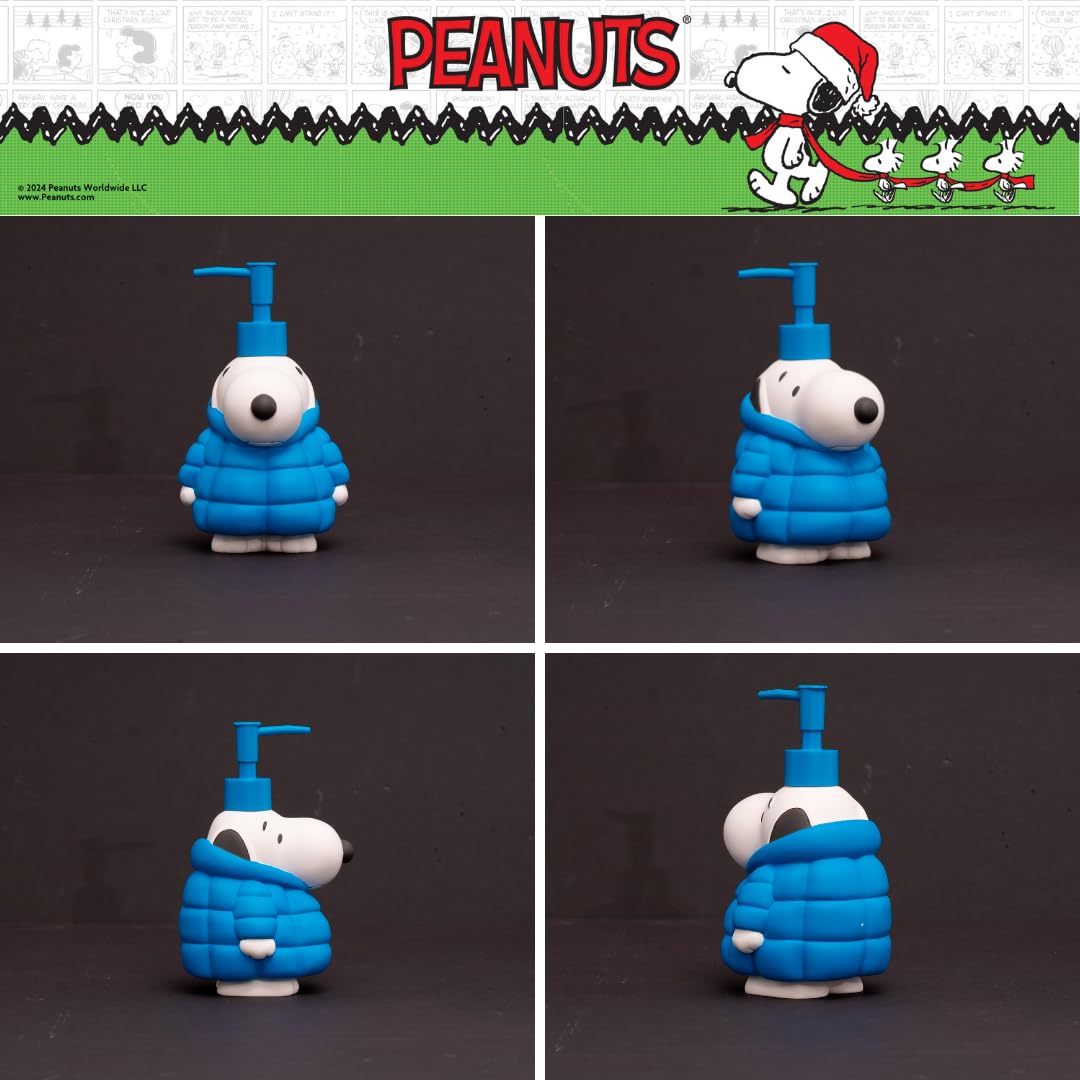 Franco Soap Lotion, Resin, Blue-Snoopy Puffer Coat Pump Dispenser