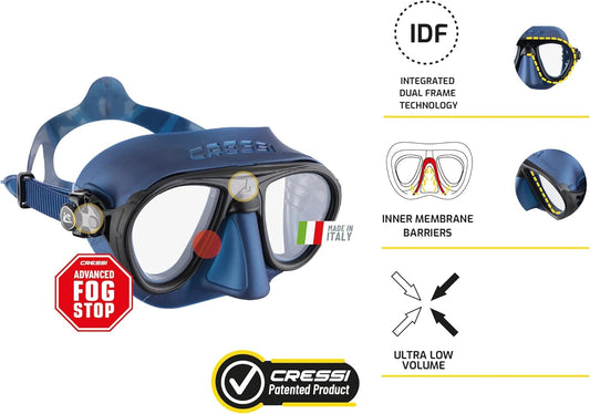 Cressi Calibro Diving Mask - White, Uni
