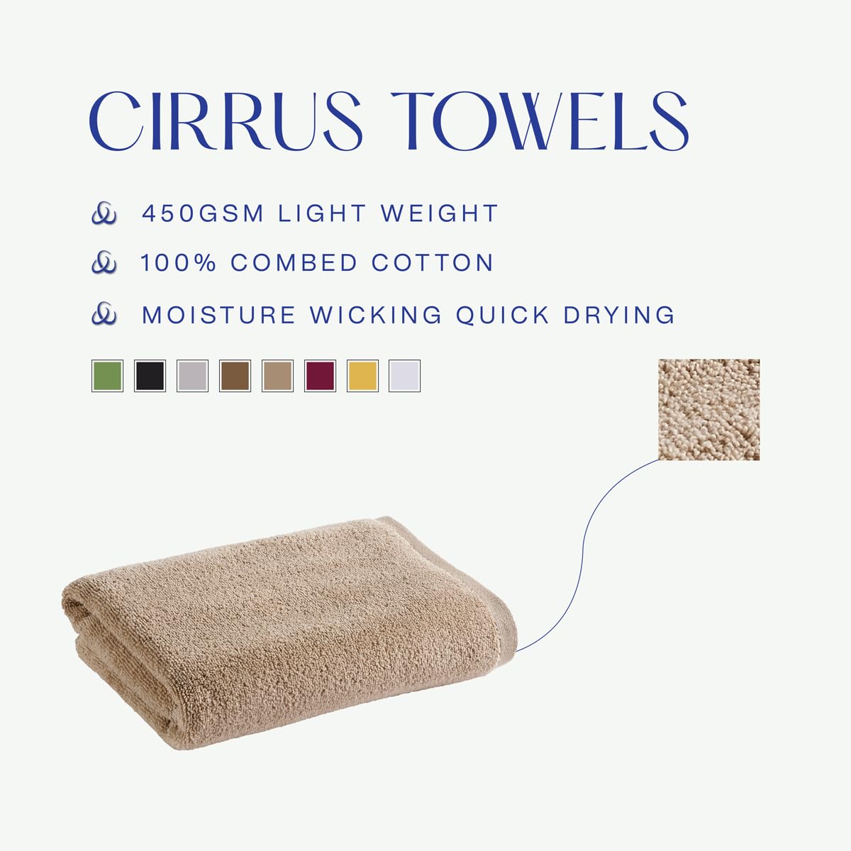 Christy Cirrus Bathroom Towel Set | 6 Piece Set | 2 Face 2 Hand 2 Bath | Lightweight Super Soft and Fluffy | Quick Dry Shower Towels | 100% Cotton