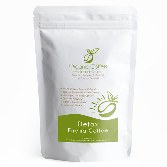 Ground Enema Coffee 227g - Specifically For Coffee Enemas - 100% Robusta & 100% Organic - Ultra Light Gold Roast - Fine Grind