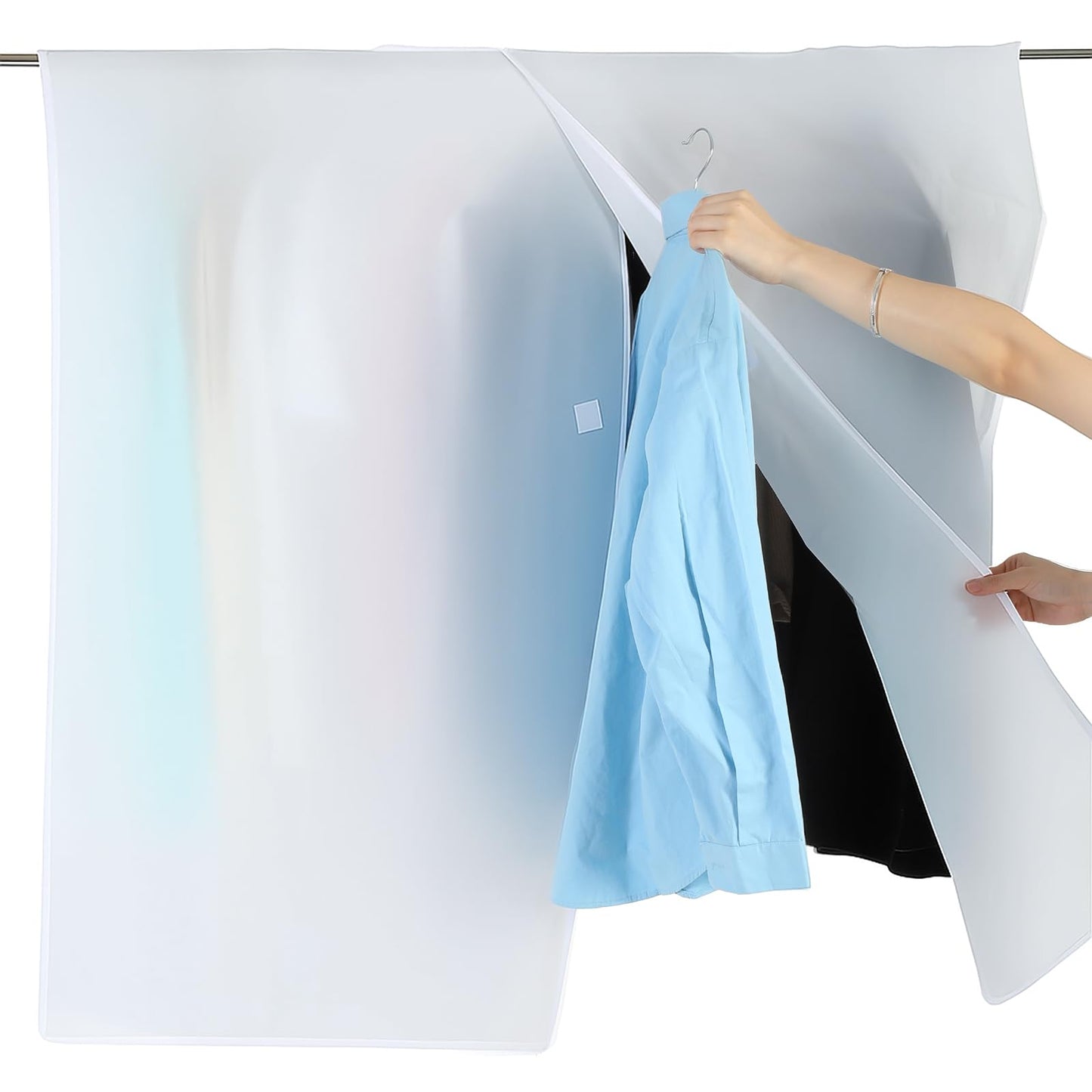 Guduling Clothing Rack Cover,Duty Dust & Moisture Resistant Garment Rack Cover,Clear Covers for Clothes Rackfor Seasonal Clothes