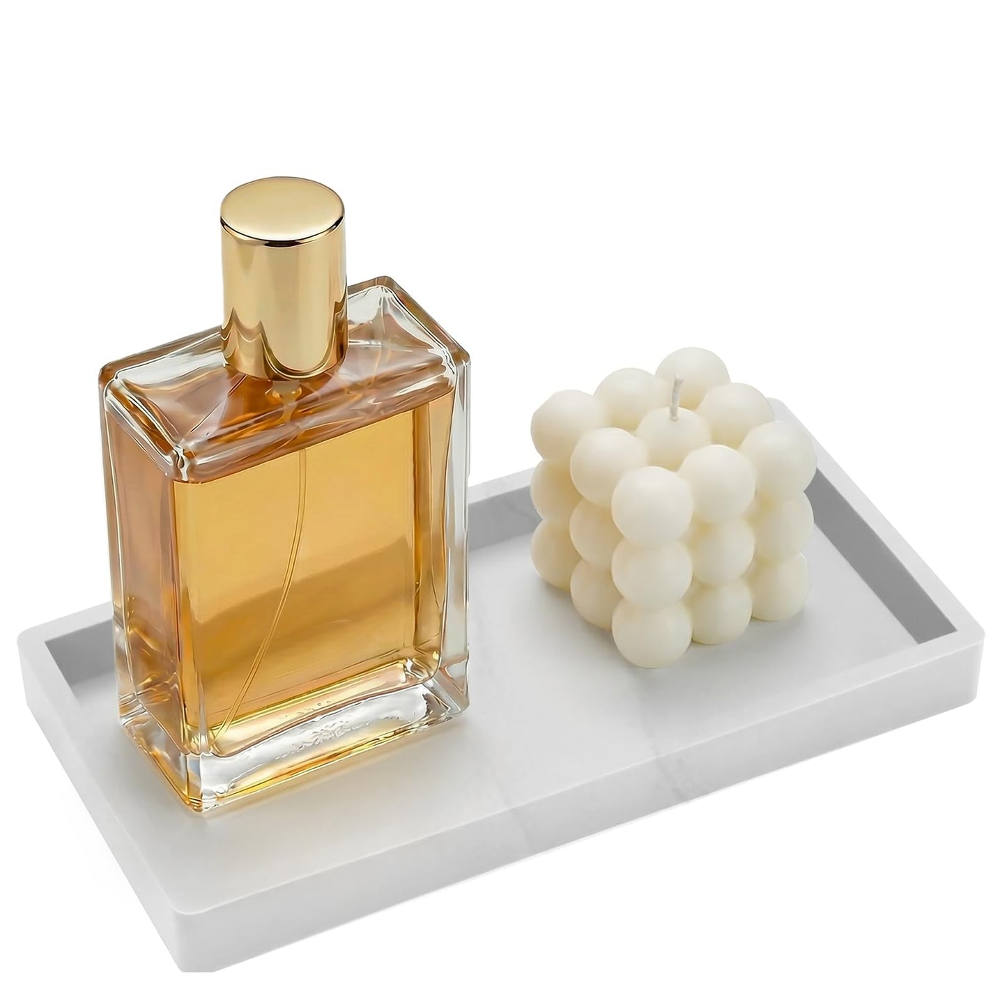 Silicone Bathroom Vanity Tray, 20x10cm Toilet Tank, Kitchen Counter Trays, Rectangular Silicone non-slip, Easy to Clean and Shatterproof, for Perfume