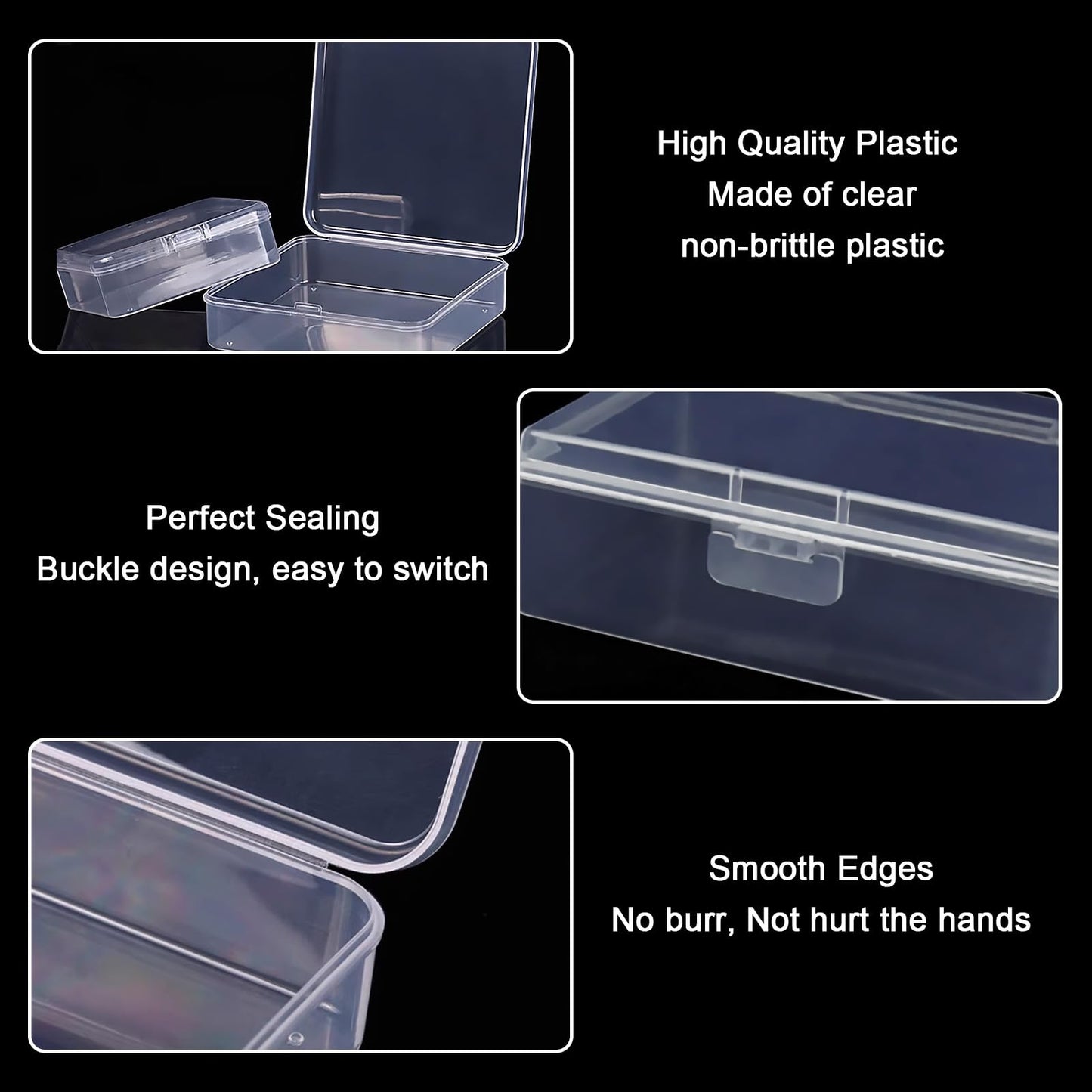 IEMIEBSHA 20Pcs Storage Boxes with Lids, Small Clear Plastic Storage Containers with Labels