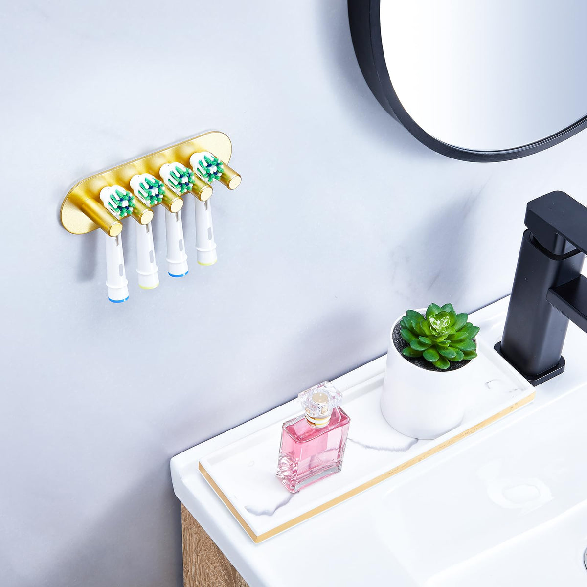 YAYINLI Toothbrush Holder, Electric Toothbrush Holder Wall Mounted, Anti-Rust Metal Toothbrush Head Holders for Bathroom