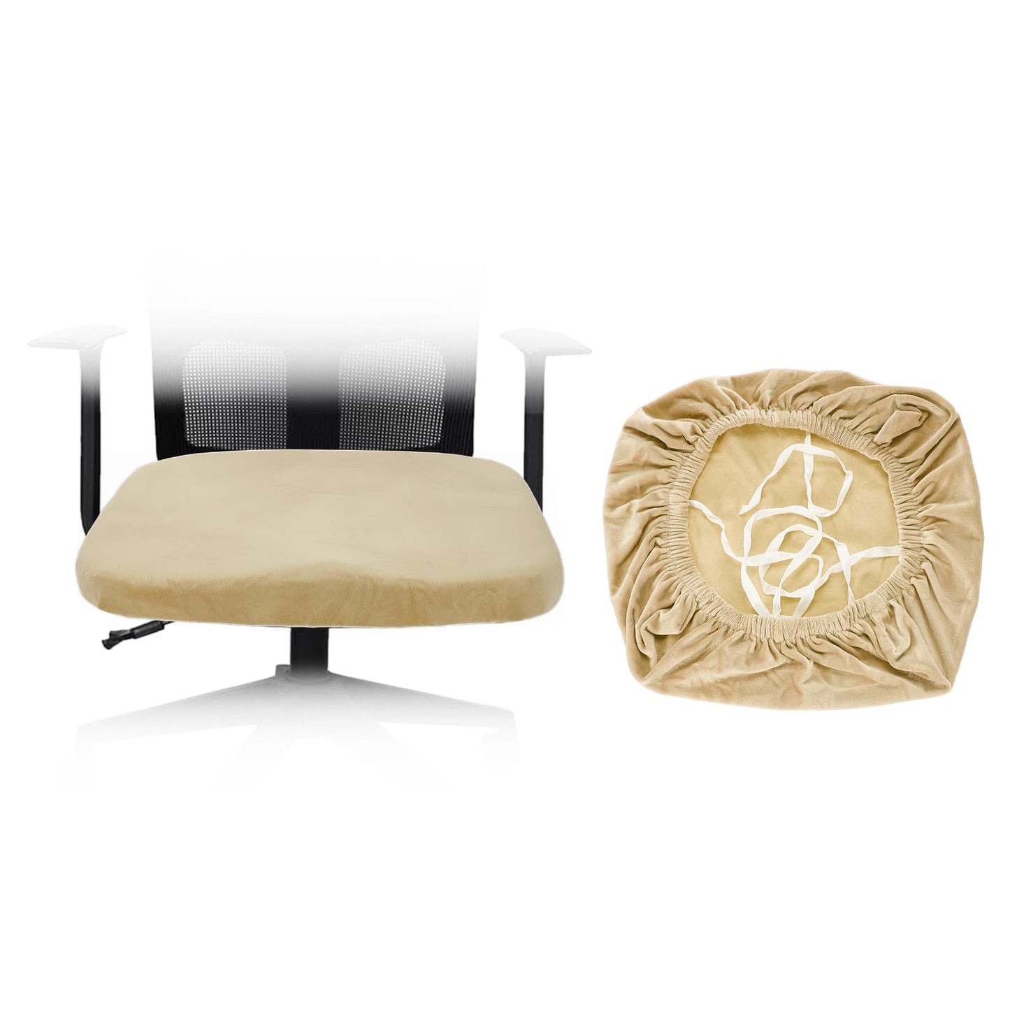 sourcing map Office Chair Cover, Stretchable Soft Rotating Chair Slipcover Washable Desk Computer Seat Cover Protector for Office Home, L(45-48cm)