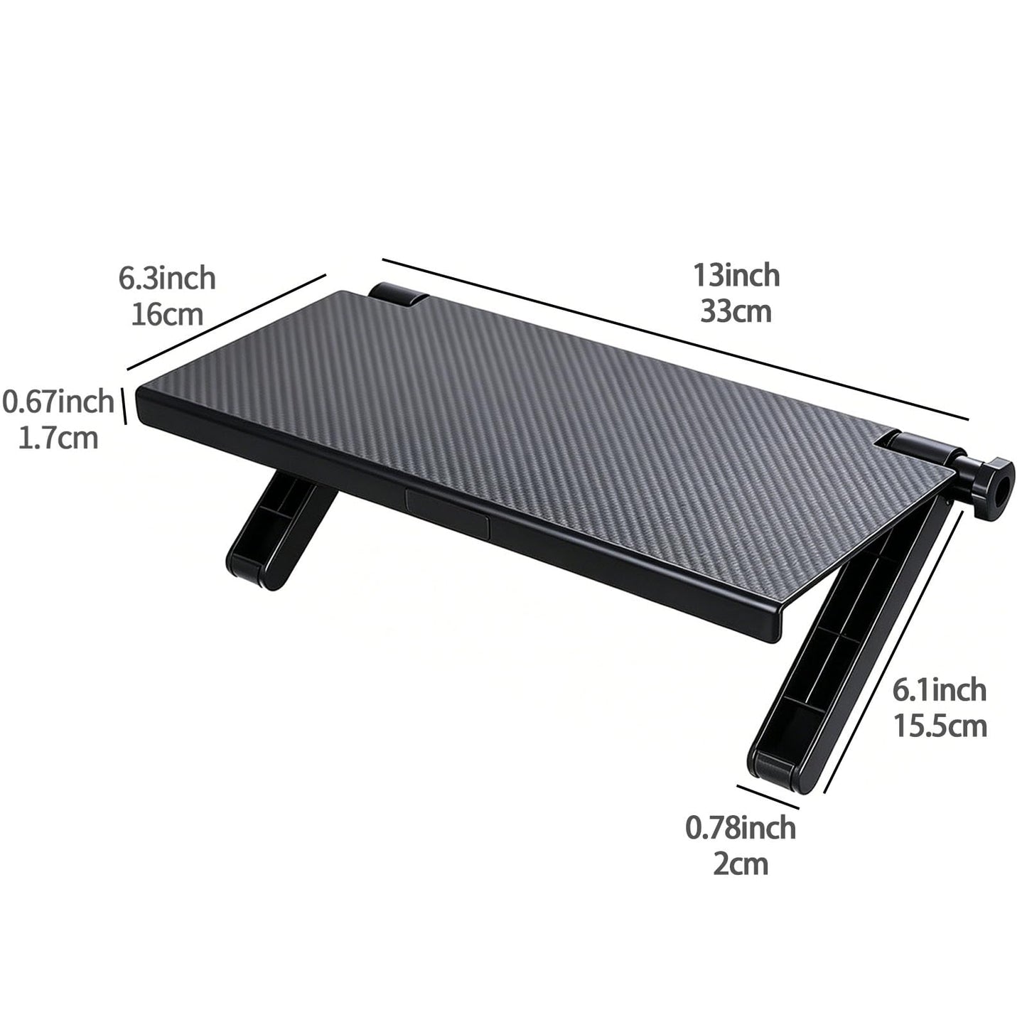 Wesoke TV Top Shelf Screen Top Storage Stand, Black Computer Monitor Top Mounting Bracket Adjustable Cable Box Mount Shelf with 13 inch/33cm Platform