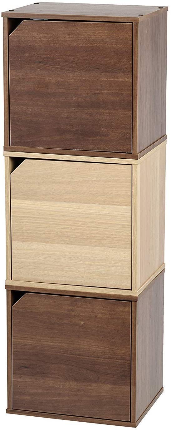Amazon Brand - Movian Modular Storage Cube with MDF wooden door, Brown, 34.9 x 34.4 cm x 29.53