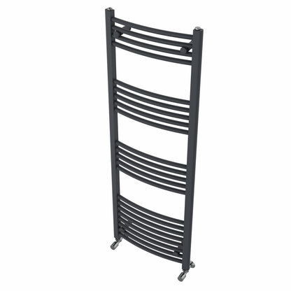 Warmehaus Curved Bathroom Heated Towel Rail Warmer 1400x500mm Anthracite