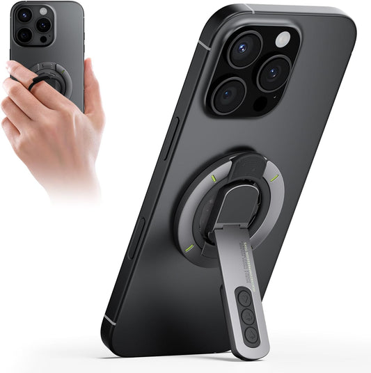 PICKBEAU for MagSafe Phone Grip Stand, 3-in-1 Magnetic Finger Ring Holder with Double-Sided Magnet, Fidget Toy Design, Magnetic Phone Stand for iPhone