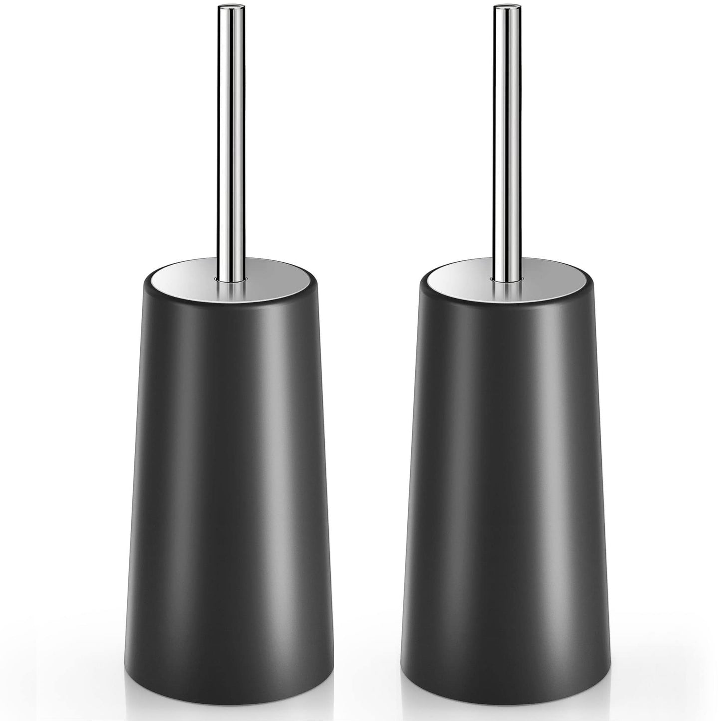IXO Toilet Brush and Holder, 2 Pack Toilet Brush with 304 Stainless Steel Long Handle, Toilet Bowl Brush for Bathroom Toilet-Ergonomic,
