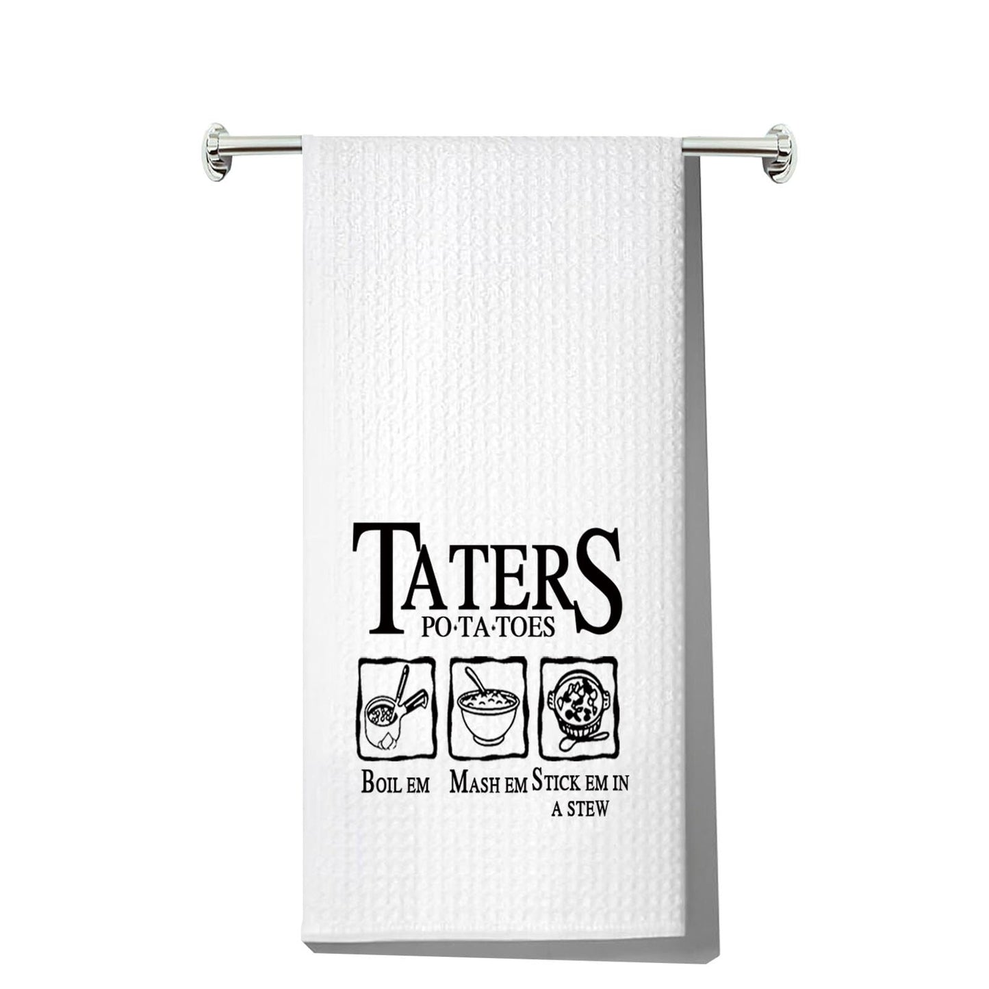 LEVLO Funny Potato Tater Kitchen Towel (Taters Potatoes)