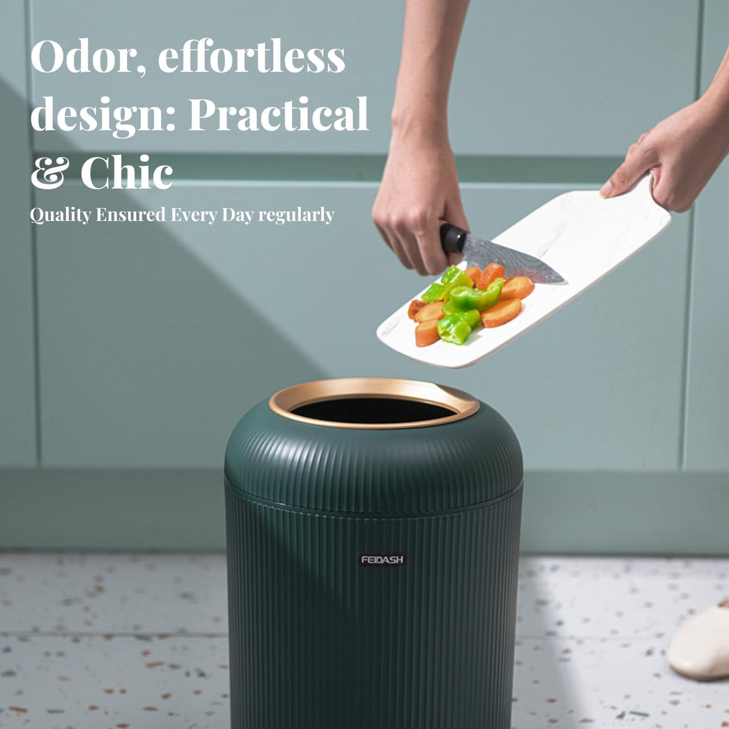 LOVIVER Waste Bin Wastebasket Dustbin Versatile Waste Paper Bucket Desktop Trash Can for Countertop Dresser Coffee Table Living Room, green
