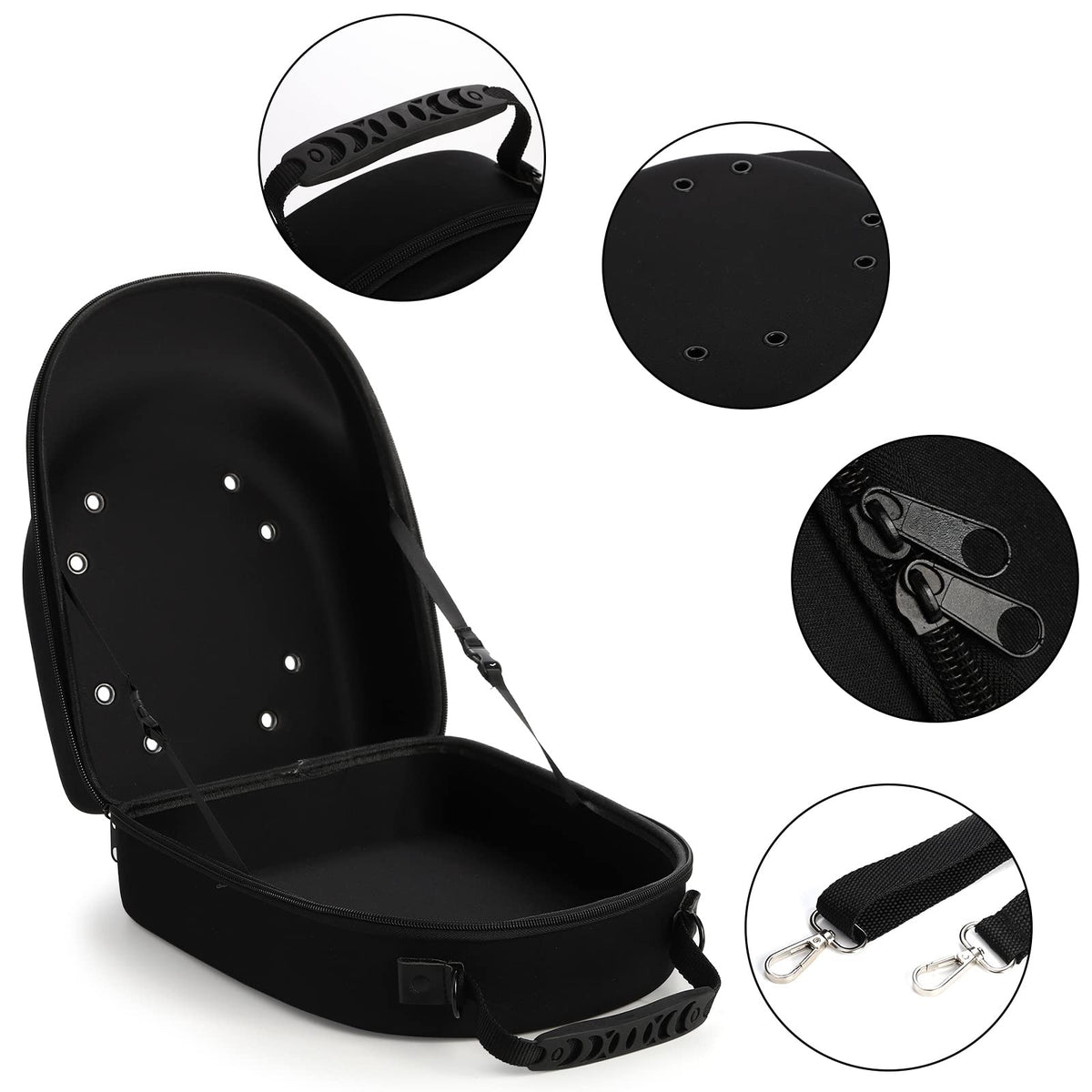 Peohud Hat Case for Baseball Caps, Cap Carrier Storage Bag, Hat Travel Case with Carrying Handle and Shoulder Strap