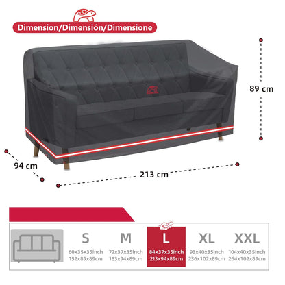 Turtle Life Garden Sofa Cover, Patio Outdoor Heavy Duty Durable UV&Water Resistant Anti-Fading Sofa Covers Lounge Sofa Cover with Air