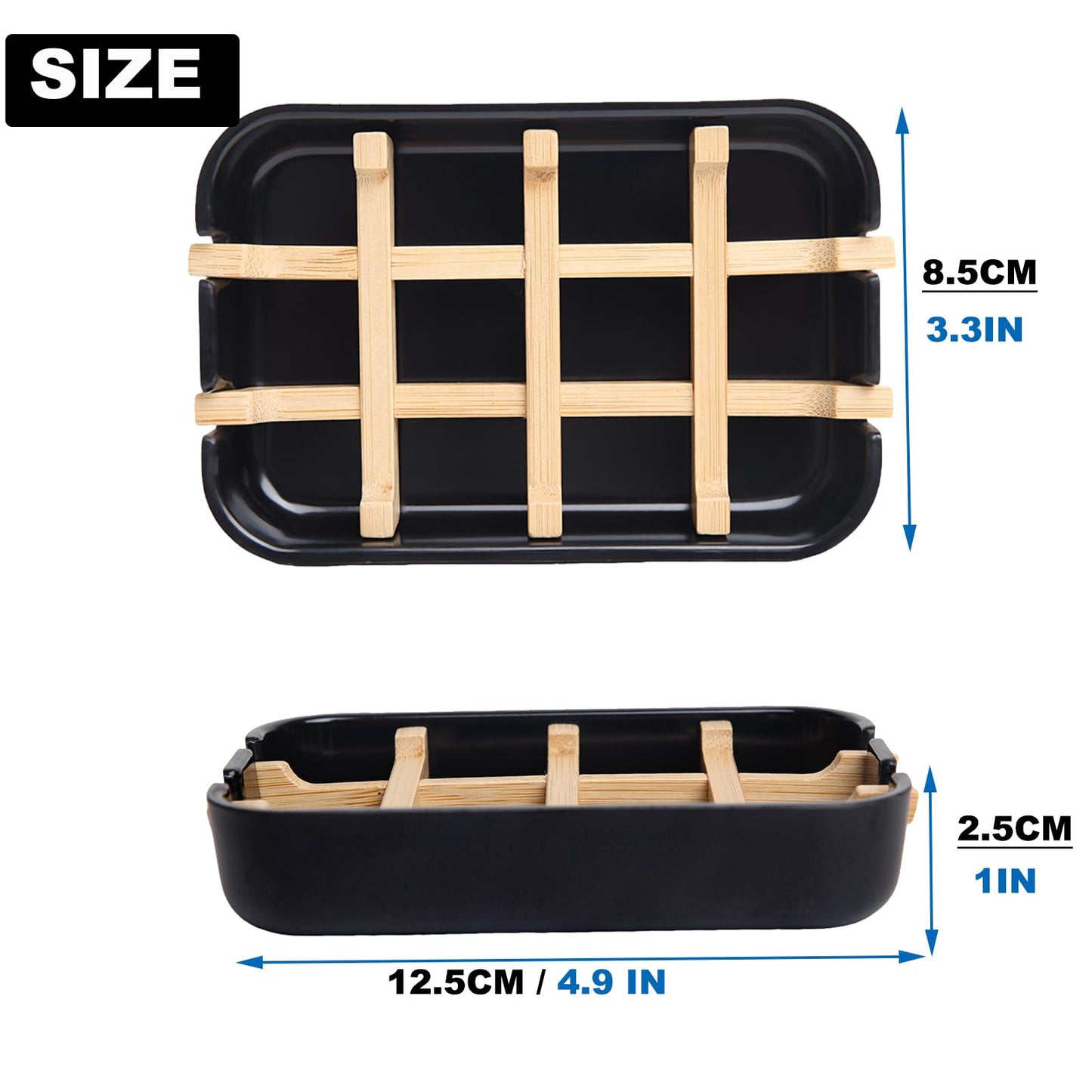 Ninebendstreams Bamboo Fiber Soap Holder and Soap Dish Combination