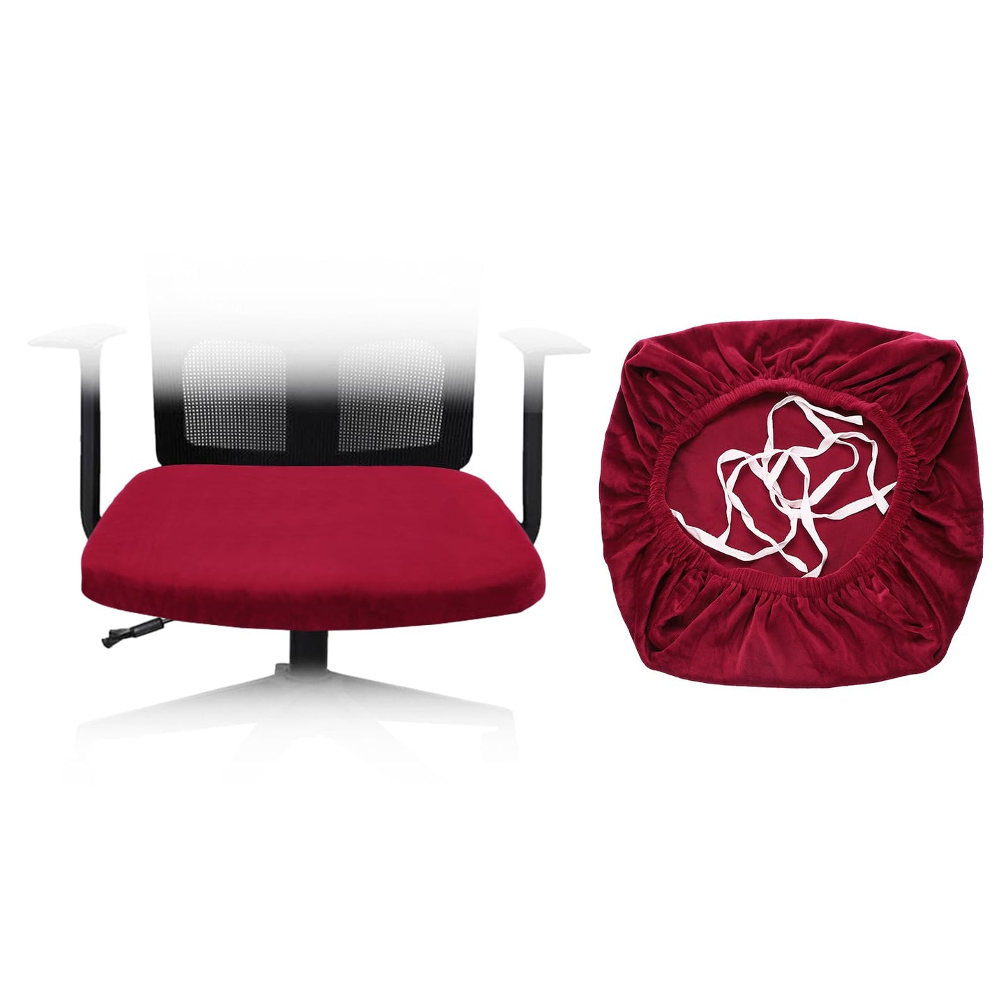 sourcing map Office Chair Cover, Stretchable Soft Rotating Chair Slipcover Washable Desk Computer Seat Cover Protector for Office Home, L(45-48cm)