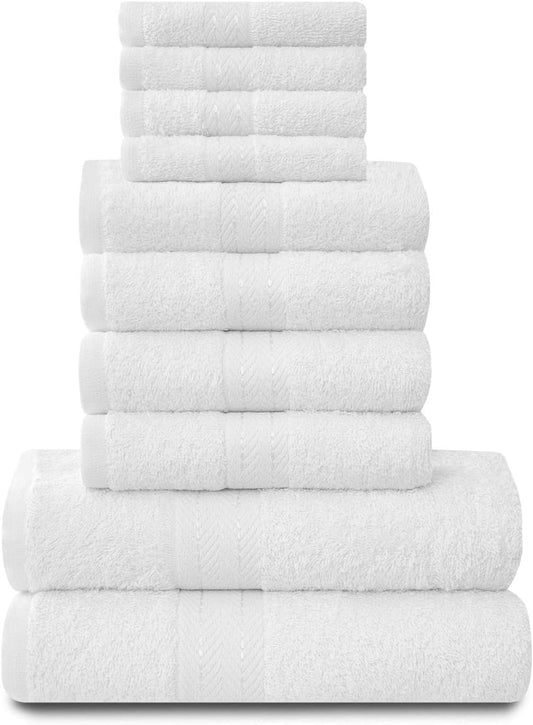 GC GAVENO CAVAILIA 10-Piece Towel Bale Set - Soft & Absorbent 450 GSM Bathroom Towels - Includes 2 Bath Towels, 4 Hand Towels, 4 Face Cloths - Premium