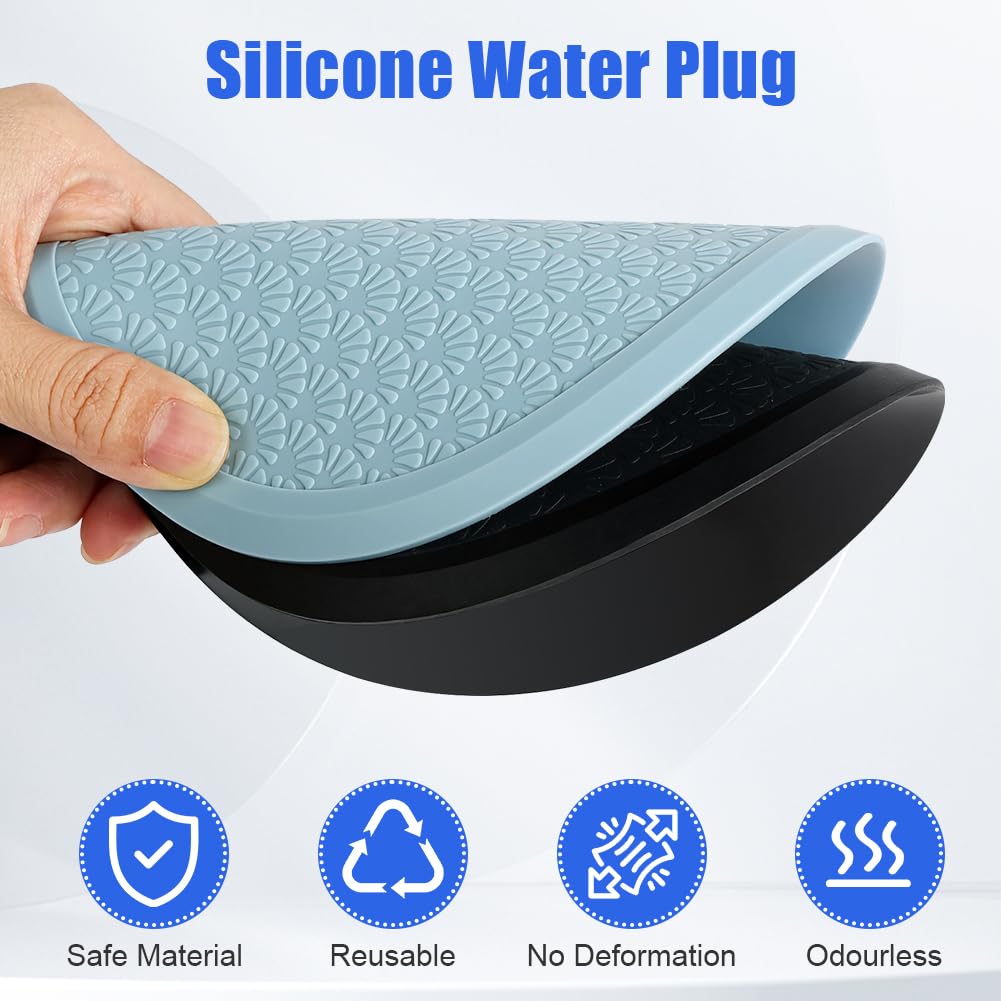vsshe Silicone Bathtub Stopper 2 Pack, 6 inch Extra Large Sink Plug, 15cm Universal Shower Drain Tub Stopper