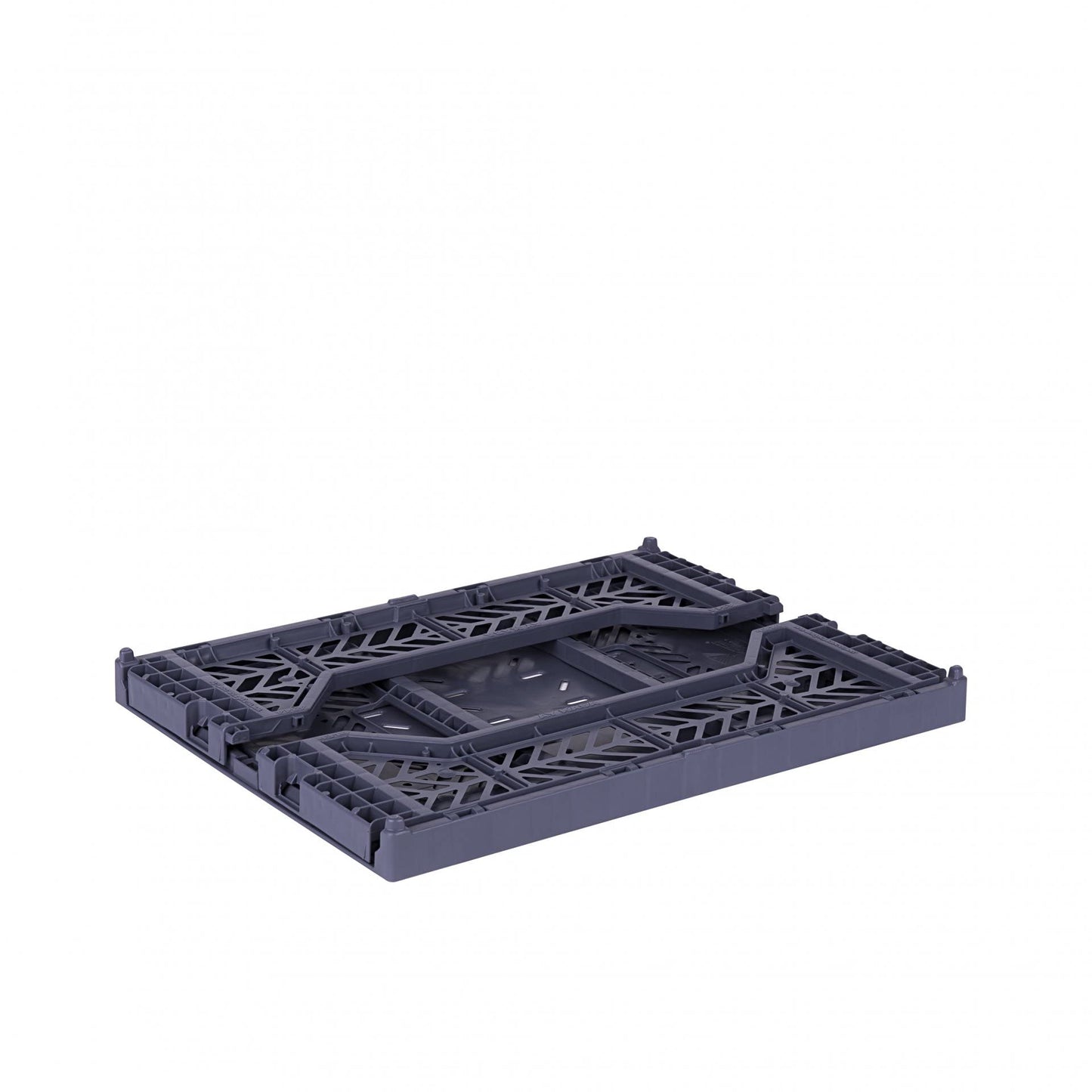 AYKASA Folding Crate, Sturdy Folding Box, Plastic, Stackable, Cobalt Blue, Midi (40 x 30 x 14 cm)