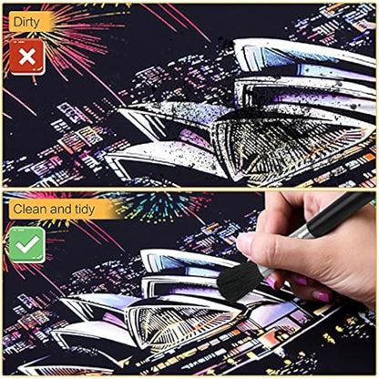 19 Pieces Scratch Painting Art Tools, Black Scratch Drawing Pen with Wooden Stylus Sticks, Small Scraper, Brush, Tool Bag, Scratch Drawing Tool for Kids Adult Painting Paper