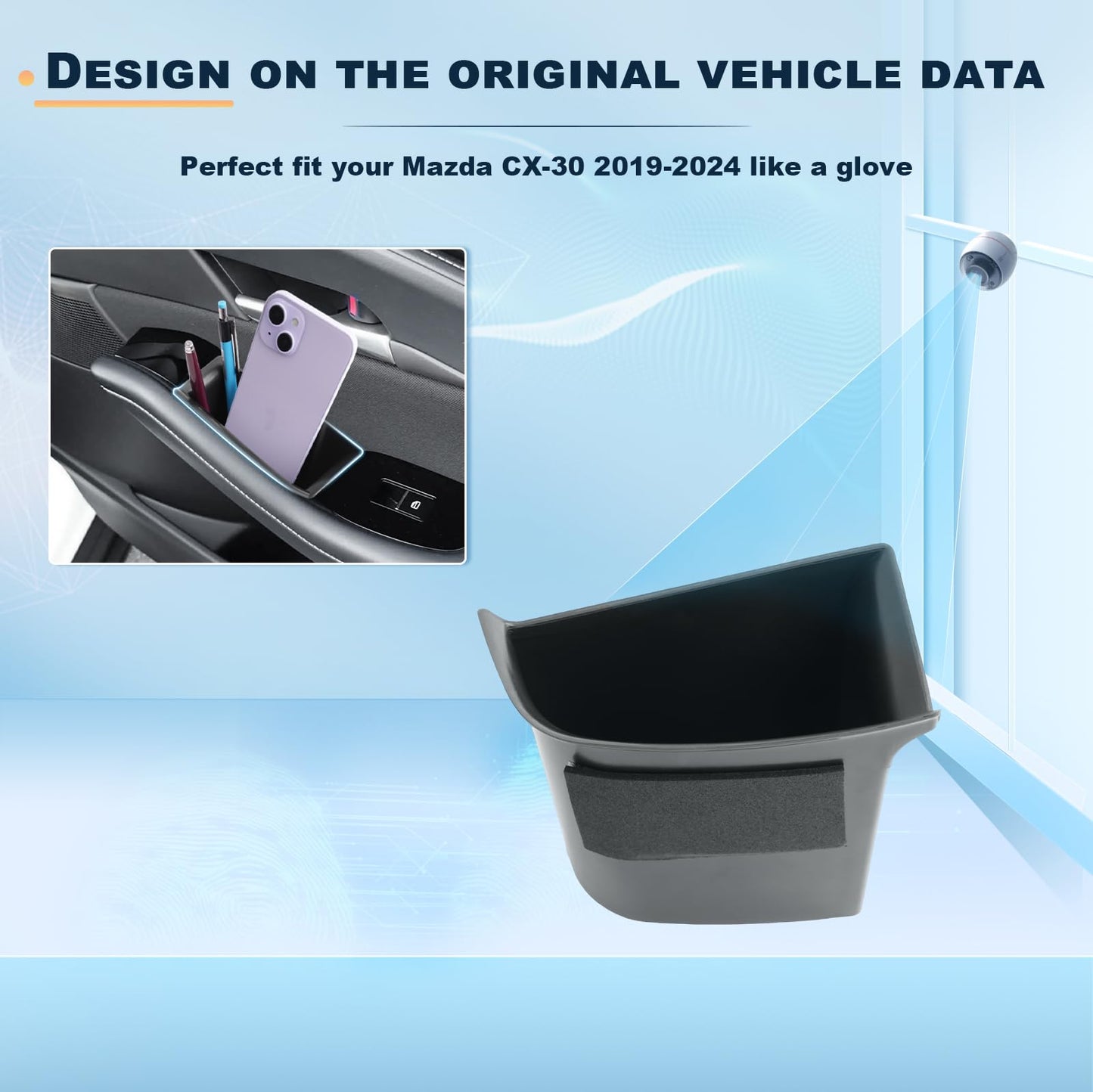[Pack of 2] BIXUAN Storage Box Compatible with Mazda 3 CX-30 CX30 2019-2024 2025 Car Door Inner Frame Box Covers Storage Box Interior CX30 2025