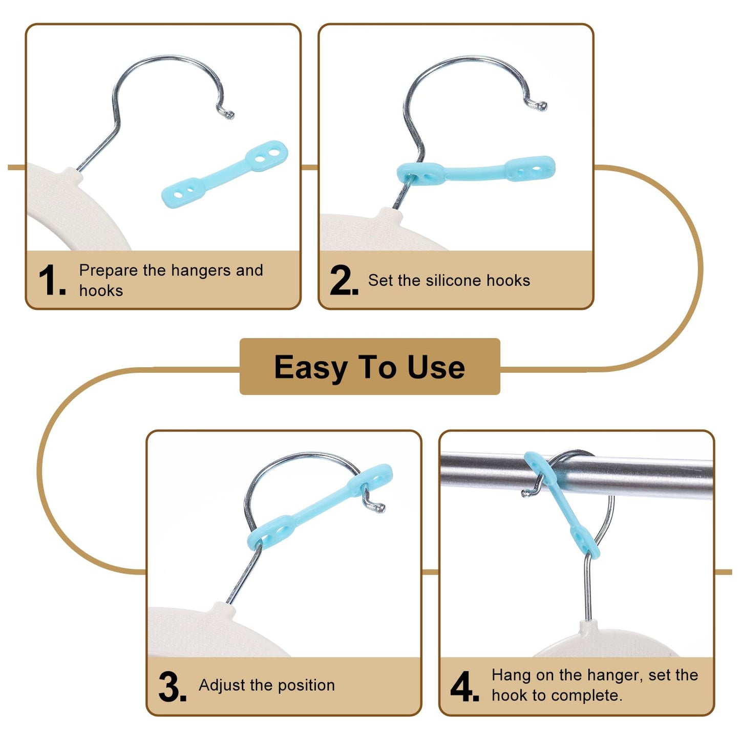 sourcing map 20Pcs Clothes Hanger Windproof Plastic Strip Hook, Anti-Slip Off Windproof Fixed Buckle