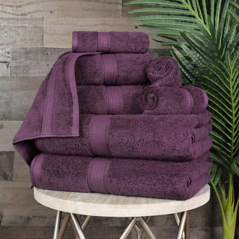 RAYMSTER 10 Piece Egyptian Cotton Towel Set - 2 Bath, 4 Face, & 4 Hand Towels Set for Daily Use - Soft, Highly Absorbent, Quick Dry, and Lightweight