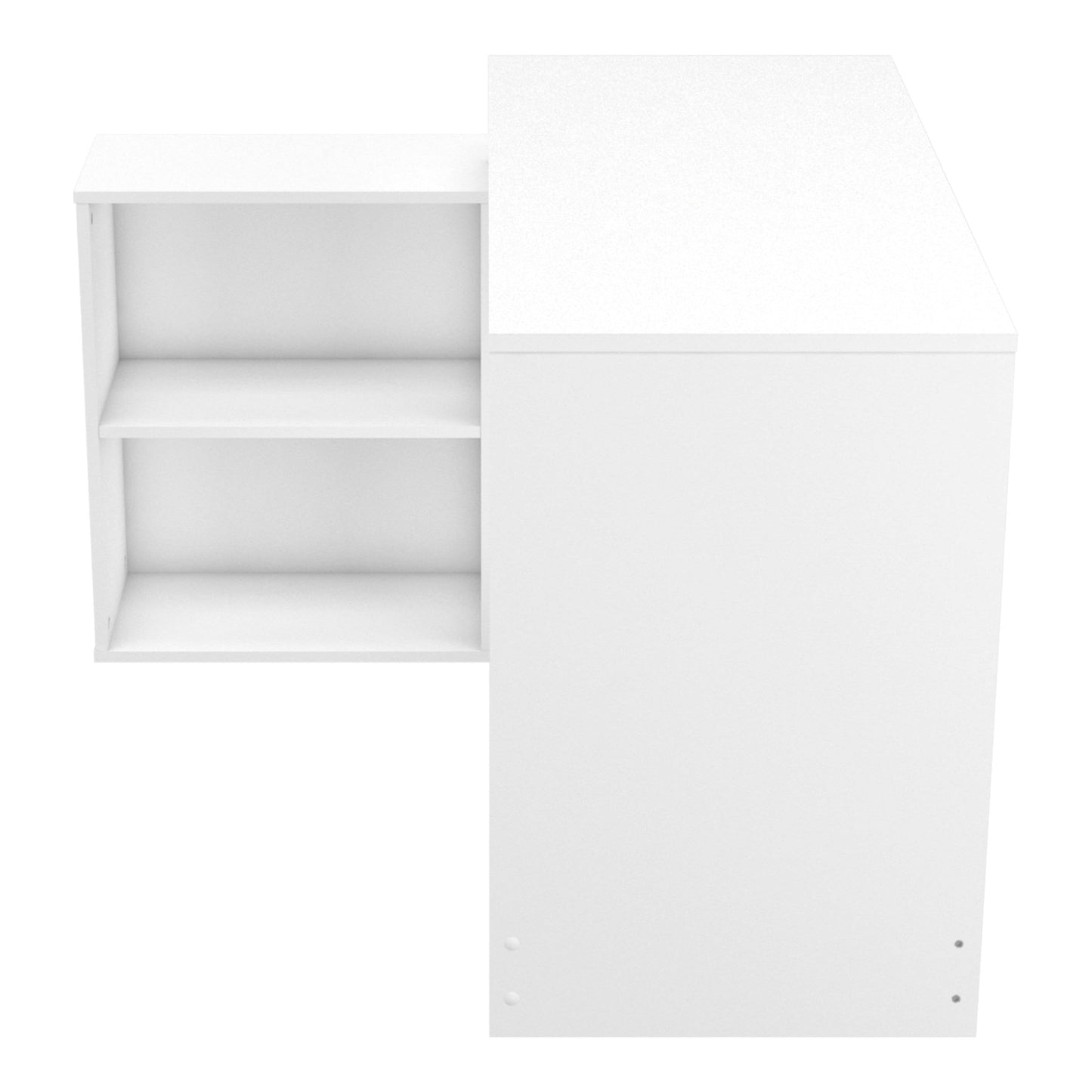 Demeyere 254460 Corner Desk, Wood, Pearl White