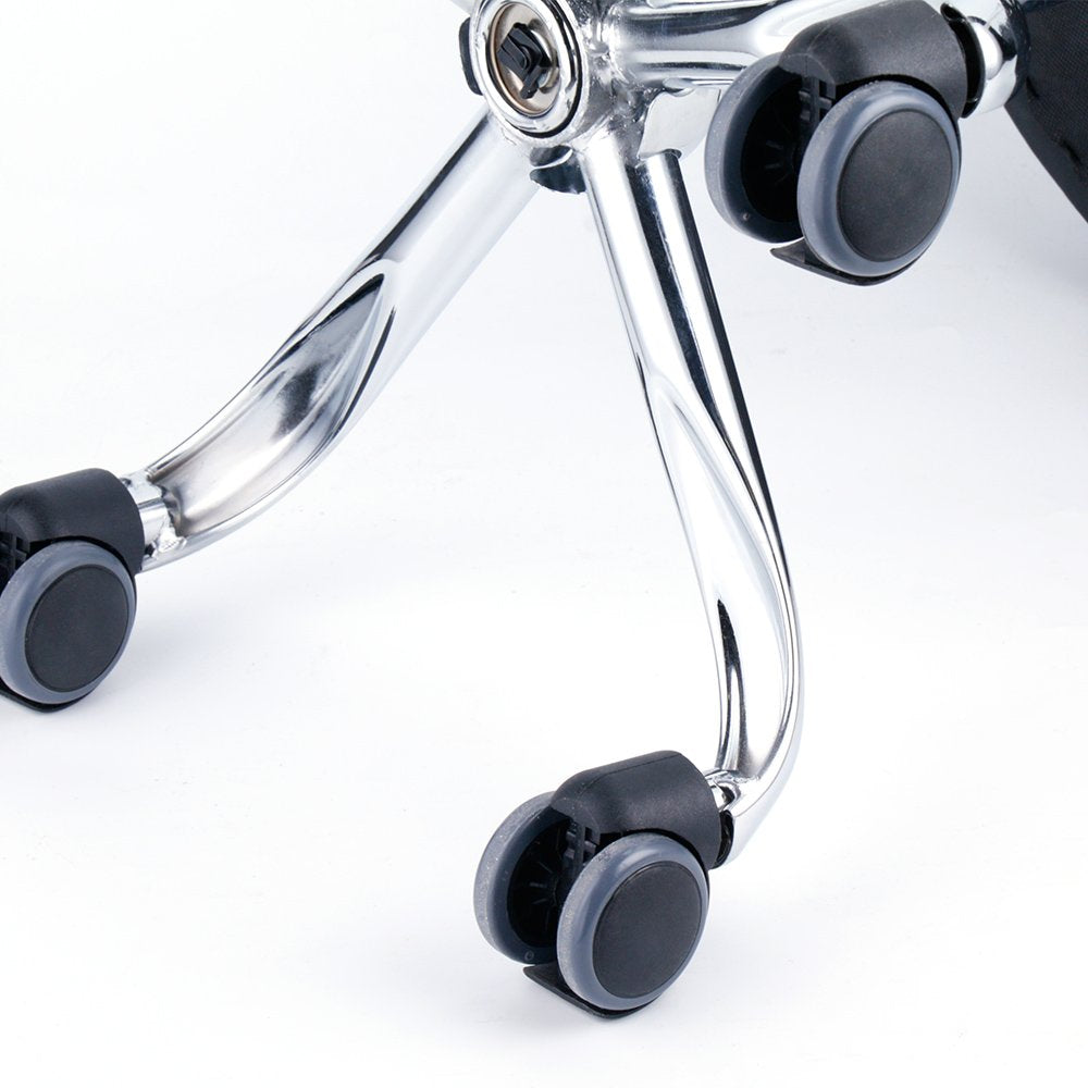 Round Swivel Beauty Stool Adjustable PU Leather Seat (Black / Φ14")