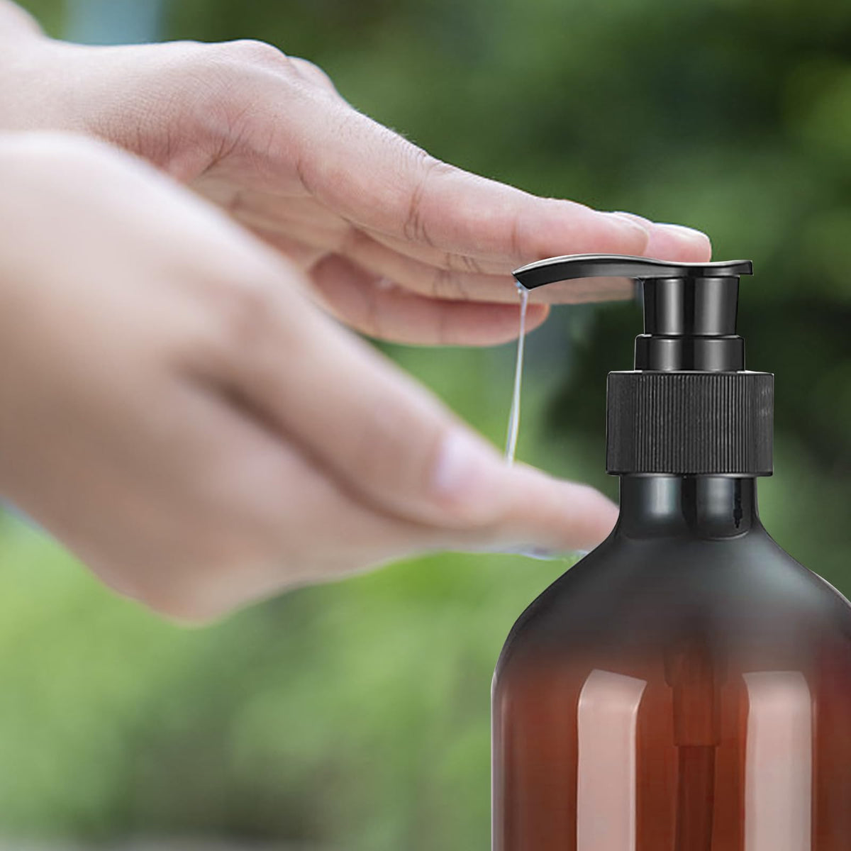 GAOHAN 4 Pack Pump Bottle Dispenser 500ml Refillable Bottle2Green+2Brown