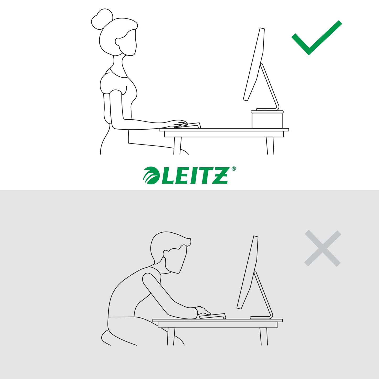 Leitz Monitor Stand Suitable For Desktop & Laptop, Ergonomically Designed Tabletop Riser, 24 Inch Monitor Screens Up To 20kg