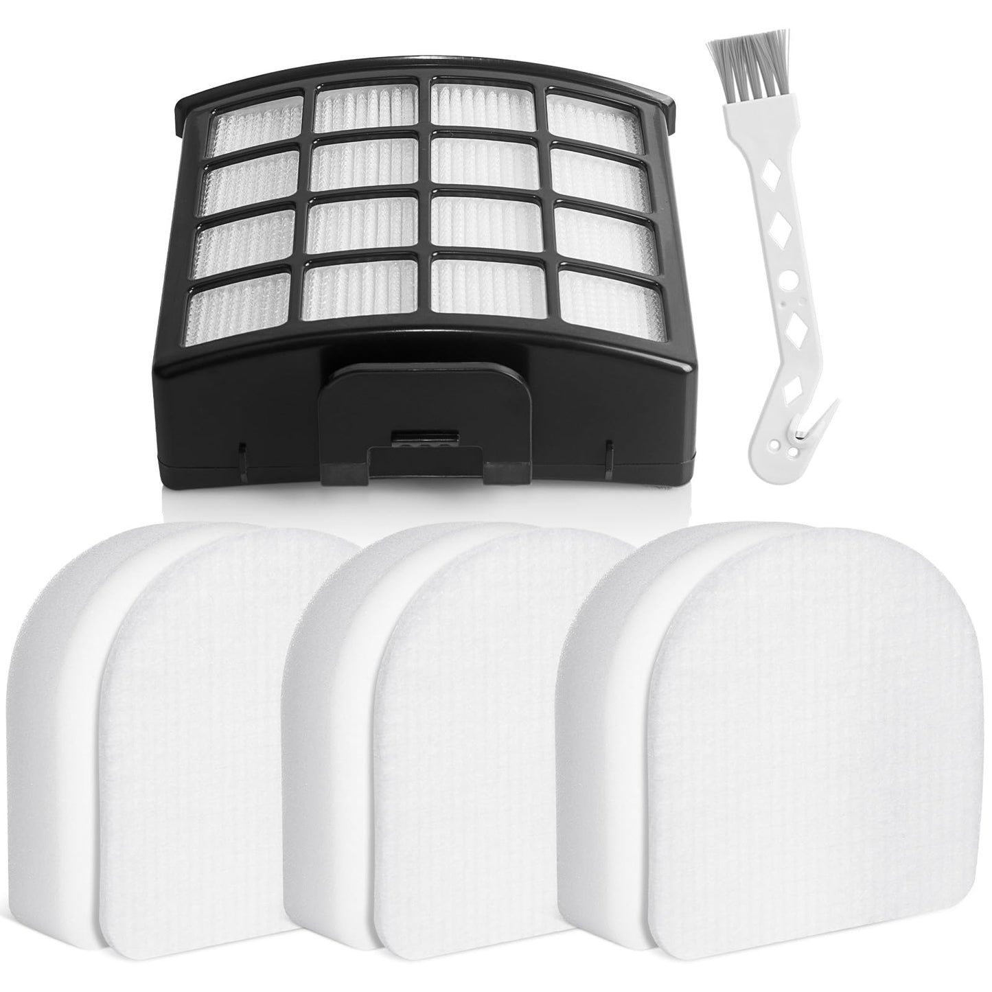 iVanzoll AZ3900UKT Replacement Filters for Shark DuoClean Detect Vacuum AZ3900UKT AZ3900UKTBK, 3 Felt & Foam Filters + 1 Hepa Filter