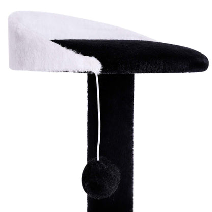 lionto dibea Cat Tree Activity Centre Sisal Climbing Toy, 65 cm, Black/White