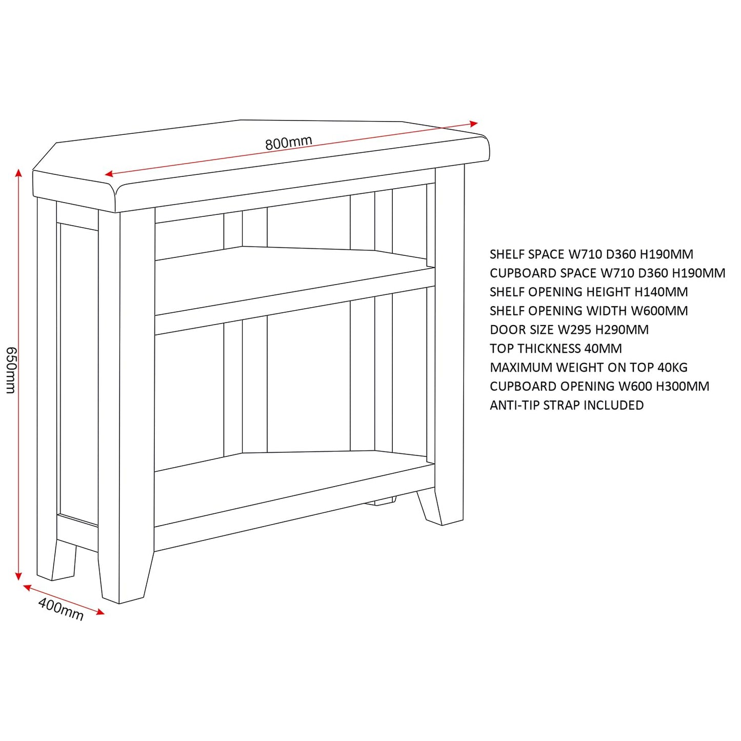 Seconique Windsor Corner Tv Unit in Ivory/Oak