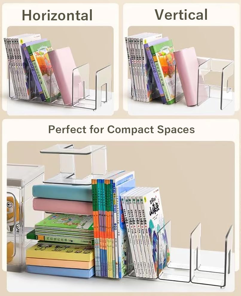 Panavage Transparent Desk File Organiser, 4 Slots, 4-Pack
