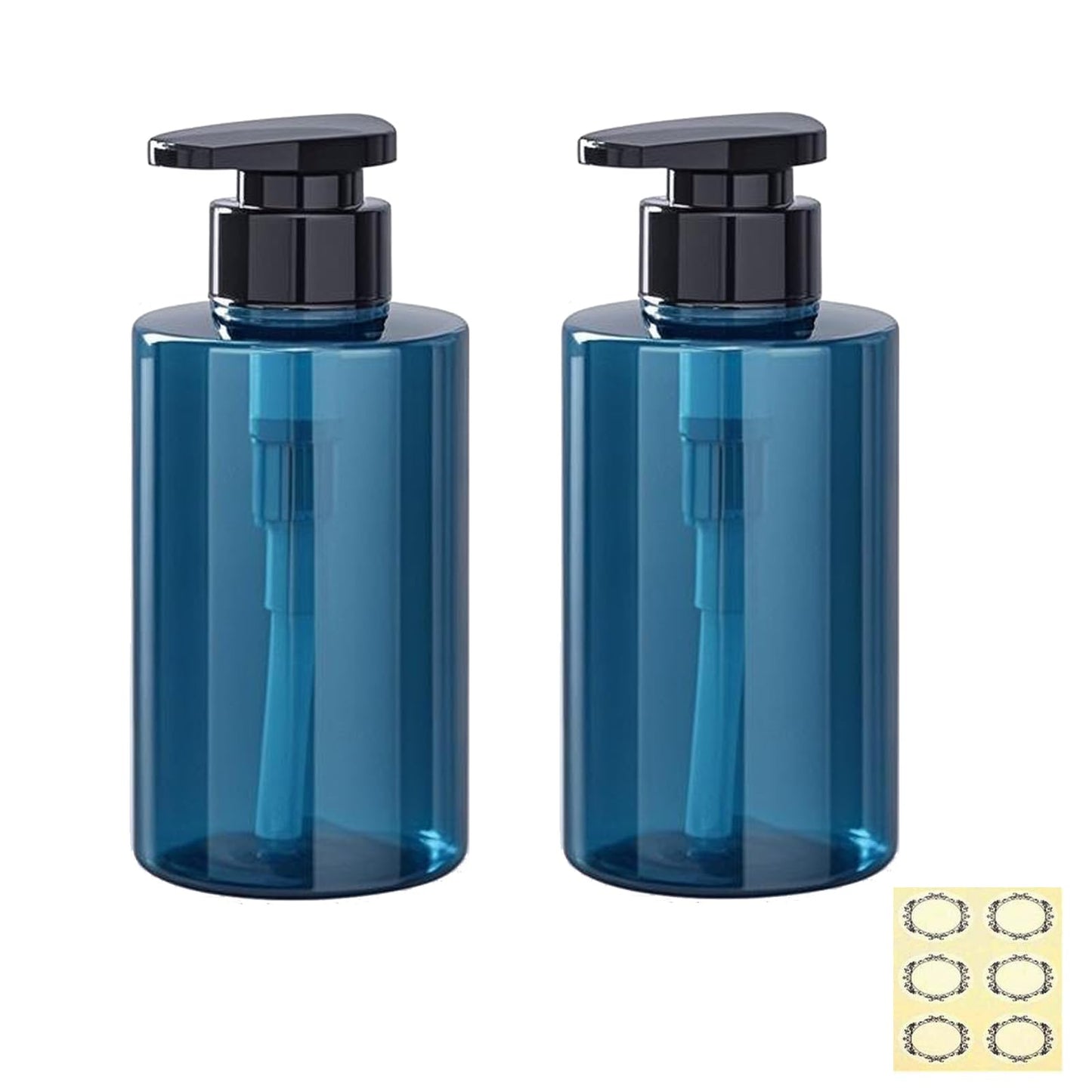 Apstaqeoo 2Pcs 300ml/10oz Empty Pump Bottle Dispensers - Refillable Plastic Shampoo Bottle Hand & Dish Soap Dispenser with pump