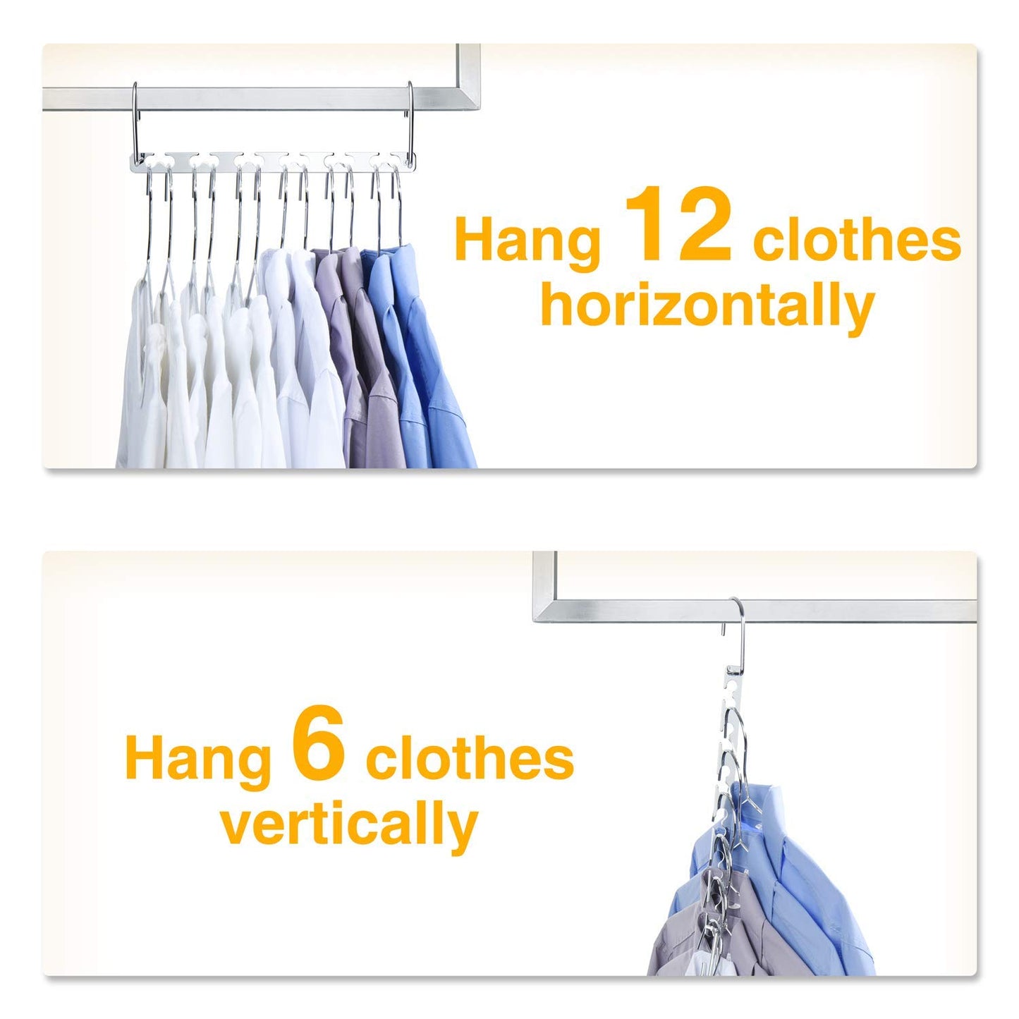 HOUSE DAY Space Saving Hangers, 12 Pack Magical Hangers, 26 cm