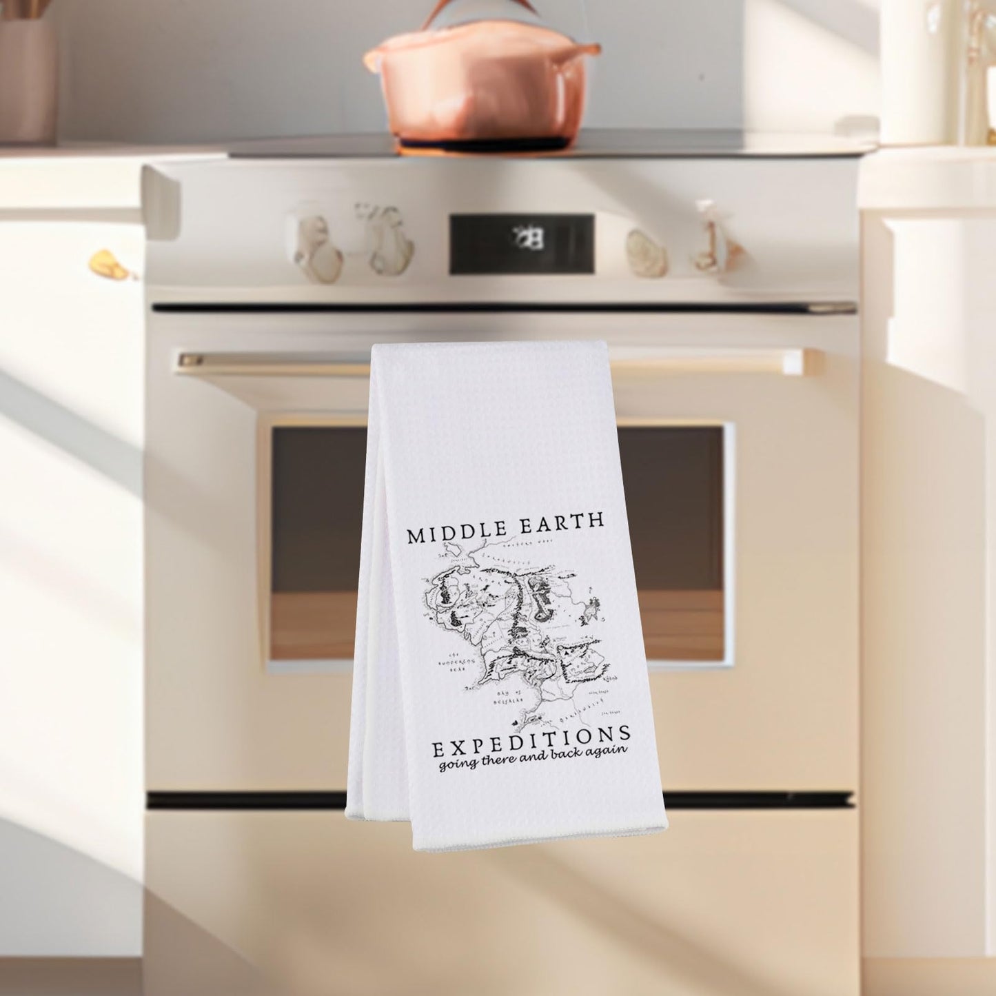 MYSOMY Middle Earth Kitchen Towel Middle Earth Map Gifts Lord Rings Gifts Middle Earth Kitchen Gifts (Middle Earth UK)