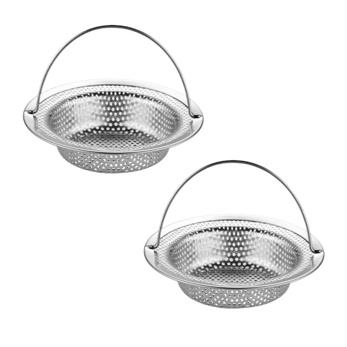 Kitchen Sink Strainer - ShiningUU 2 Pack Sink Strainer Basket Stainless Steel Drain Protector & Hair Catcher | Fits Kitchen, Bathroom, Shower Drain