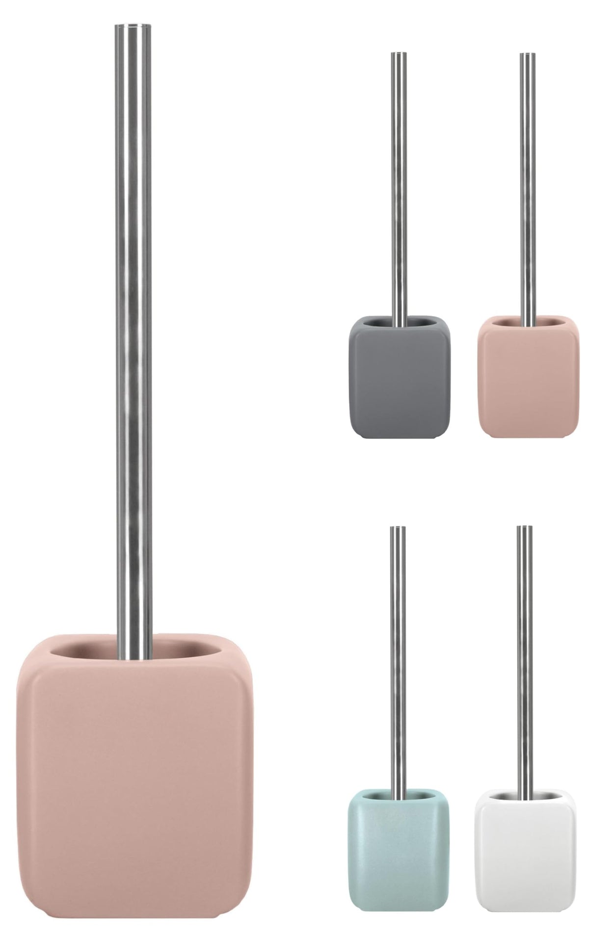 KW Luxury Ceramic/Porcelain/Stoneware Toilet Brush and Holder Pastel Pink