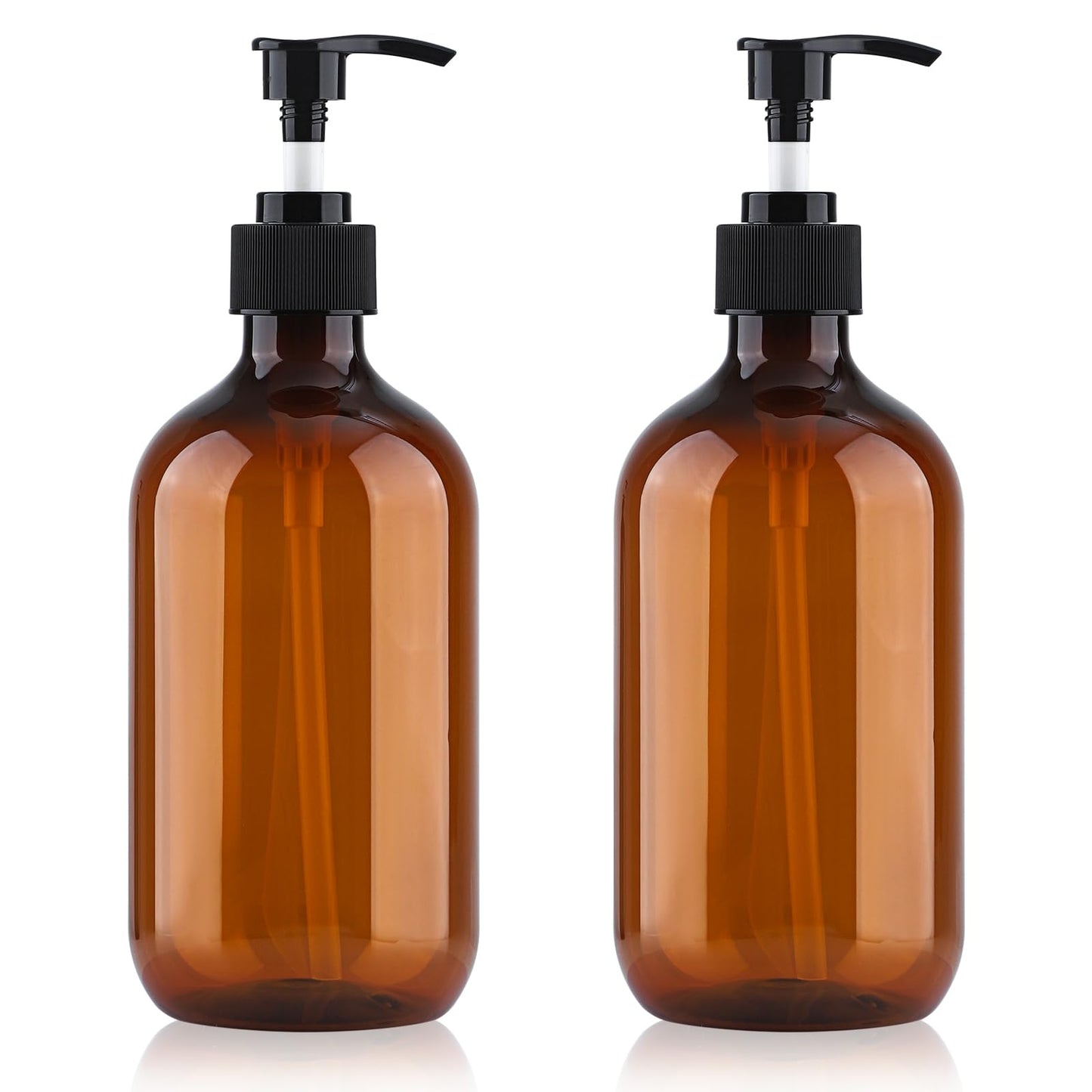 Soap Dispenser with Pump, 2 Pack Empty Refillable Pump Bottle Dispensers 500ml Bathroom Liquid Hand Dish Soap Dispenser Bottles Containers Plastic
