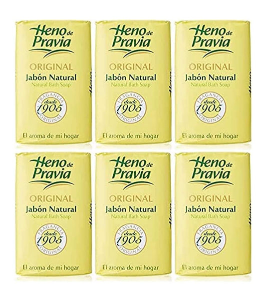 HENO DE PRAVIA - 2 SETS OF 2 SOAPS PLUS 1 FREE AND EACH IS 4 OZ. (6 SOAPS) by Heno de Pravia