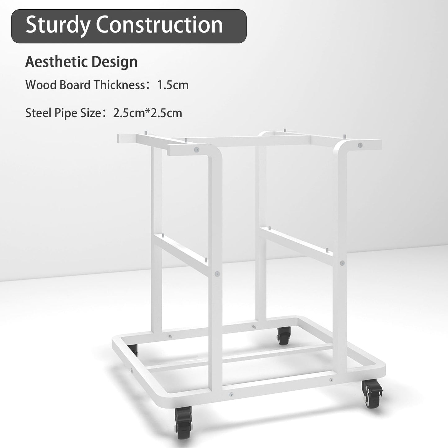 PUNCIA 3-Tier Laser Printer Stand with Storage Heavy Duty Rolling Cart