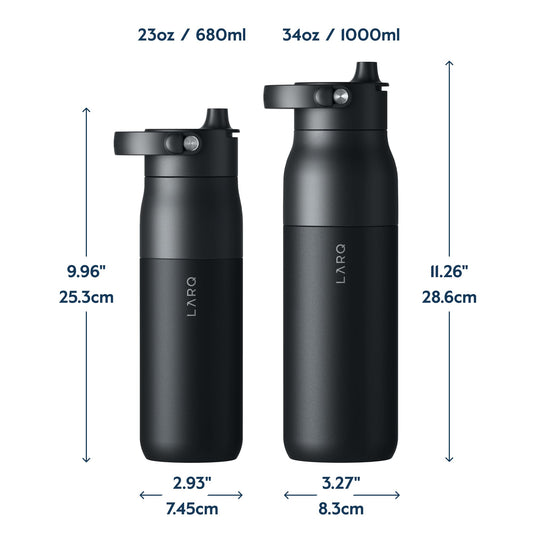 LARQ Bottle Swig Top 23oz - Insulated Stainless Steel Water Bottle with Built-in Silicone Handle | Thermos, BPA Free | Reusable Water Bottle for