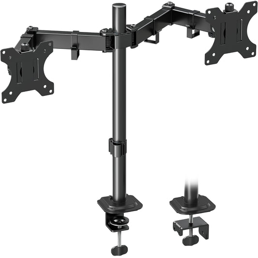 MOUNTUP Dual Monitor Stand, Adjustable Monitor Arm Desk Mount for 13-32 Inch Screens, Double Arm with Tilt Swivel Rotate, VESA: 75x75mm & 100x100mm,