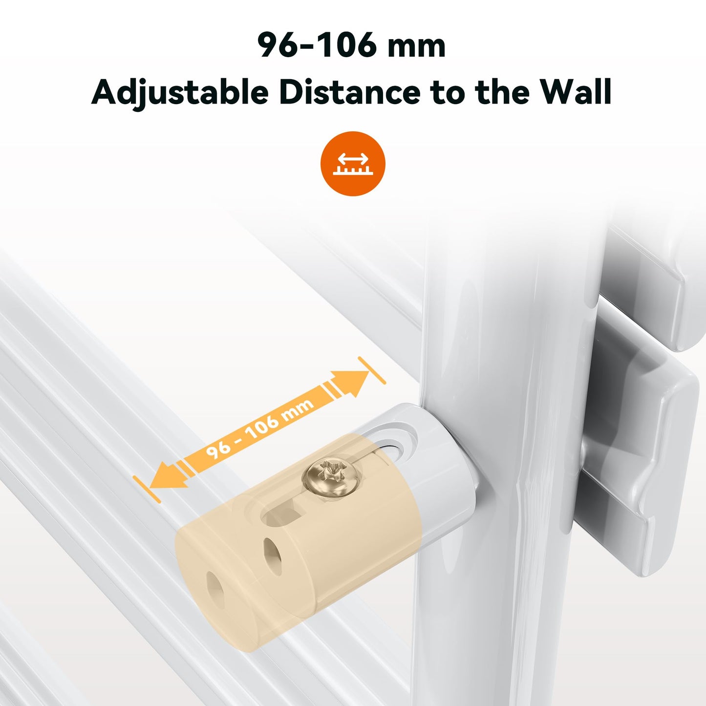 ELEGANT 600W 1250 x 500mm White Electric WiFi-Controlled Heated Towel Rail