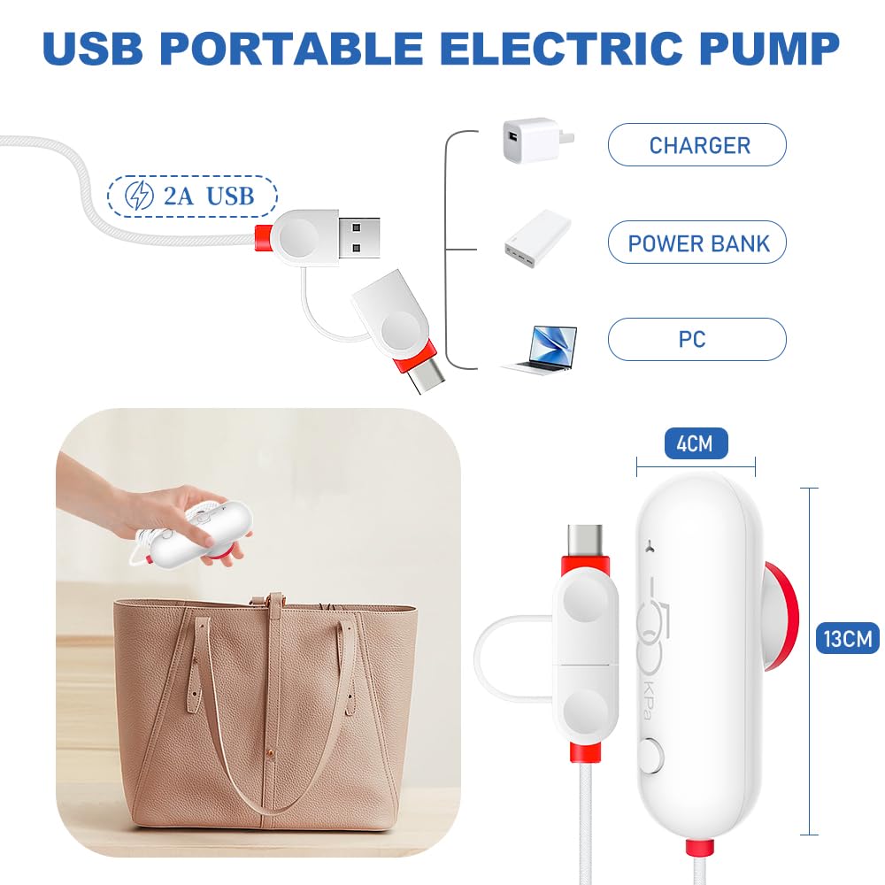 Vacbird Vacuum Storage Bags with Electric Pumps for Travel, 12 Pack