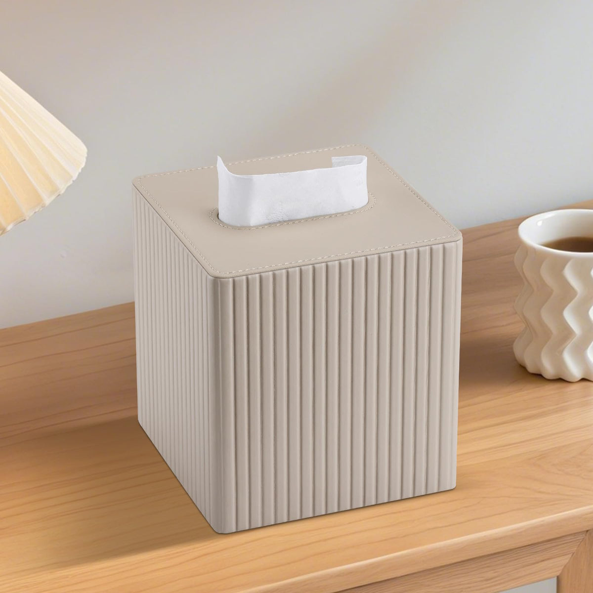 KINGFOM Tissue Box Holder Cube, Modern Square Tissue Box Cover for Living Room Bedroom Bathroom