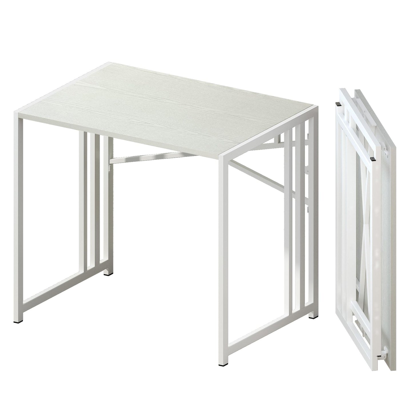 Lutown-Teen 47 inch Folding Desk, Natural and White