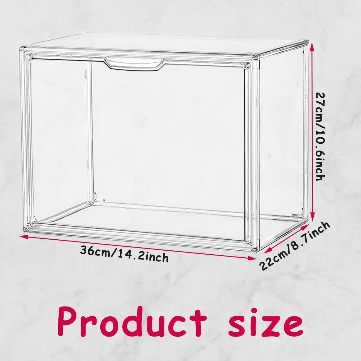 Umtiti 1 Pack Clear Plastic Handbag Storage Organizer for Closet, Display Storage Box with Magnetic Door, Dustproof Storage Bins for Book, Toys, Hat